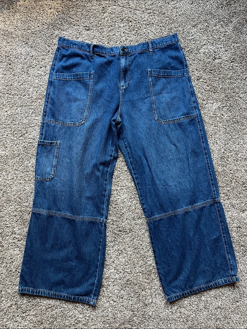 Celebrity Pink Women's Plus Wide Leg Gardener Jeans 3X Patch pockets, utility